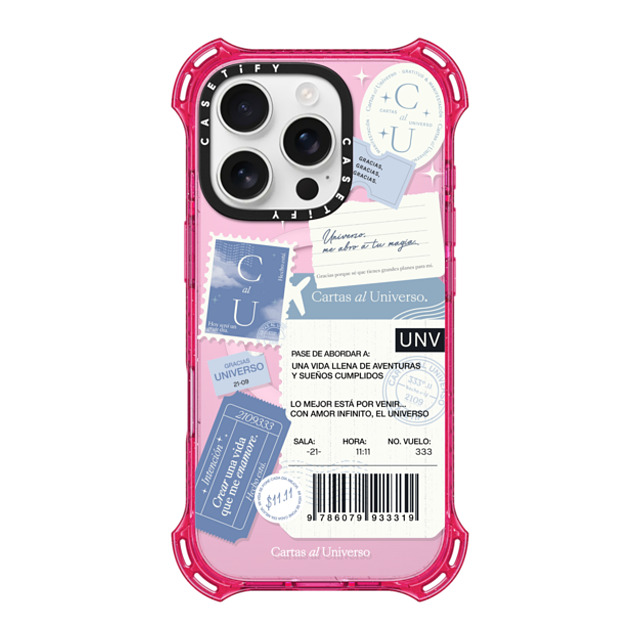 CASETiFY iPhone 16 Pro Case プリムローズ ピンク バウンスケース Pase de Abordar - Universo me Abro a tu Magia evelyn cornejo stephanie rodriguez CASETiFY iPhone 16 Pro Case プリムローズ ピンク バウンスケース Pase de Abordar - Universo me Abro a tu Magia evelyn cornejo stephanie rodriguez