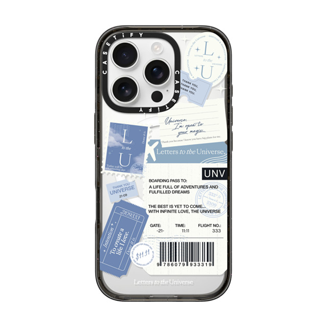 CASETiFY iPhone 16 Pro ケース ブラック インパクトケース MagSafe対応 Boarding Pass - Universe I'm Open to your Magic evelyn cornejo stephanie rodriguez