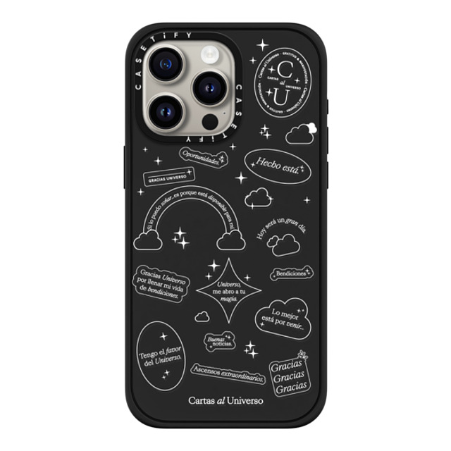 CASETiFY iPhone 15 Pro Max ケース マットブラック インパクトケース MagSafe対応 Stickers - Universo me Abro a tu Magia evelyn cornejo stephanie rodriguez