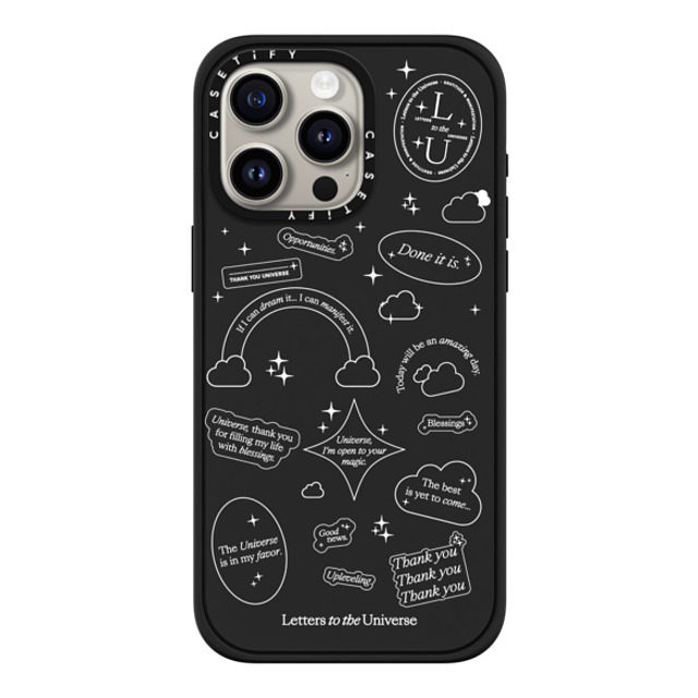 CASETiFY iPhone 15 Pro Max ケース マットブラック インパクトケース MagSafe対応 Stickers - Universe I'm Open to Your Magic evelyn cornejo stephanie rodriguez