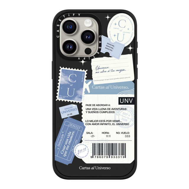 CASETiFY iPhone 15 Pro Max ケース マットブラック インパクトケース MagSafe対応 Pase de Abordar - Universo me Abro a tu Magia evelyn cornejo stephanie rodriguez