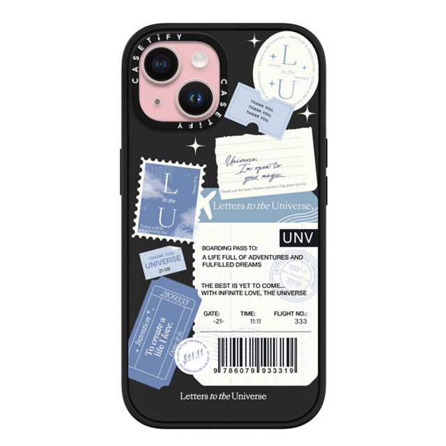 CASETiFY iPhone 15 ケース マットブラック インパクトケース MagSafe対応 Boarding Pass - Universe I'm Open to your Magic evelyn cornejo stephanie rodriguez