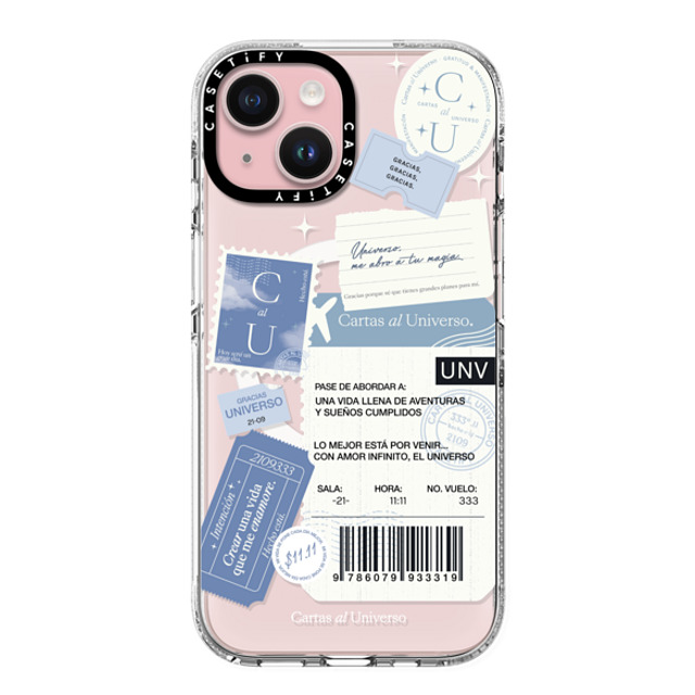 CASETiFY iPhone 15 ケース クリア クリア ケース MagSafe対応 Pase de Abordar - Universo me Abro a tu Magia evelyn cornejo stephanie rodriguez