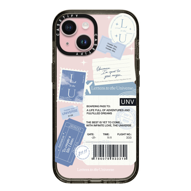 CASETiFY iPhone 15 ケース ブラック インパクトケース Boarding Pass - Universe I'm Open to your Magic evelyn cornejo stephanie rodriguez