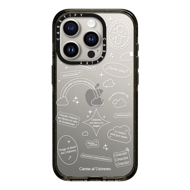 CASETiFY iPhone 15 Pro ケース ブラック インパクトケース Stickers - Universo me Abro a tu Magia evelyn cornejo stephanie rodriguez