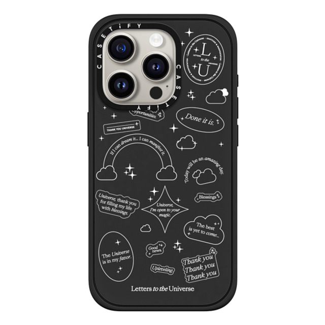 CASETiFY iPhone 15 Pro ケース マットブラック インパクトケース MagSafe対応 Stickers - Universe I'm Open to Your Magic evelyn cornejo stephanie rodriguez