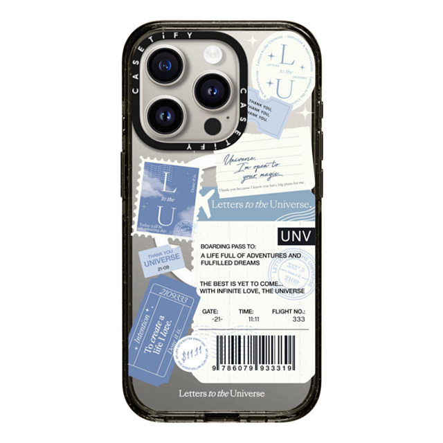 CASETiFY iPhone 15 Pro ケース ブラック インパクトケース MagSafe対応 Boarding Pass - Universe I'm Open to your Magic evelyn cornejo stephanie rodriguez