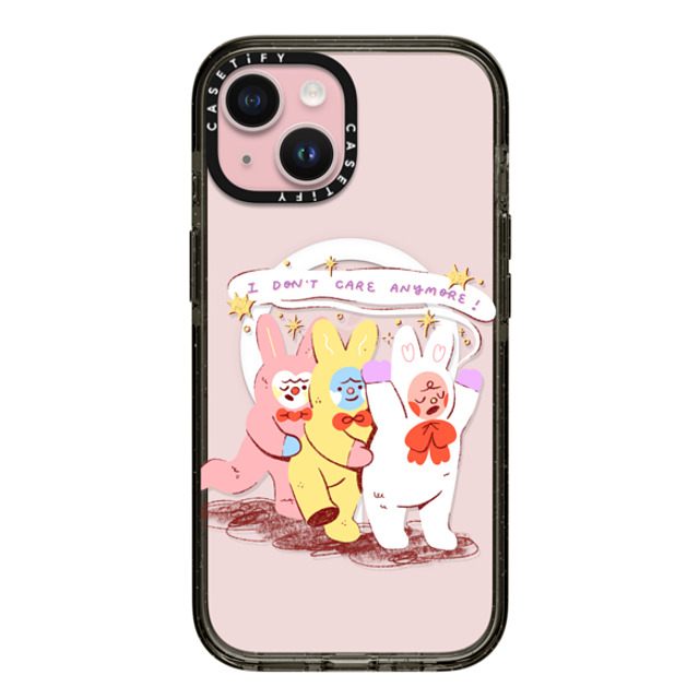 Apple Cheeks x CASETiFY iPhone 15 Case Fruit,Cartoon Black Impact Case MagSafe Compatible Nonchalant Bunnies Back to School Apple Cheeks x CASETiFY iPhone 15 Case Fruit,Cartoon Black Impact Case MagSafe Compatible Nonchalant Bunnies Back to School