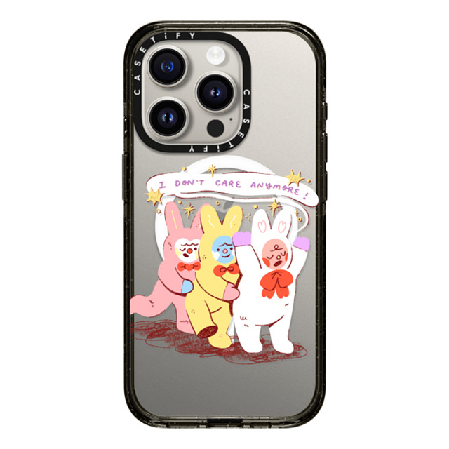 Apple Cheeks x CASETiFY iPhone 15 Pro ケース Fruit,Cartoon ブラック インパクトケース MagSafe対応 Nonchalant Bunnies Back to School Apple Cheeks x CASETiFY iPhone 15 Pro ケース Fruit,Cartoon ブラック インパクトケース MagSafe対応 Nonchalant Bunnies Back to School