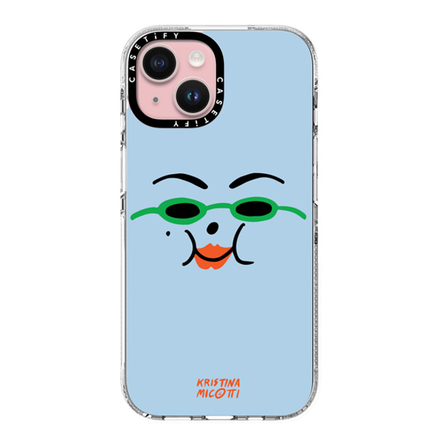 Kristina Micotti x CASETiFY iPhone 15 Case Cartoon クリア クリア ケース MagSafe対応 Blue Sassy by Kristina Micotti Back to School Kristina Micotti x CASETiFY iPhone 15 Case Cartoon クリア クリア ケース MagSafe対応 Blue Sassy by Kristina Micotti Back to School