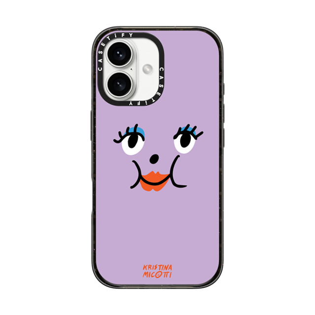 Kristina Micotti x CASETiFY iPhone 16 Case Cartoon Black インパクトケース Purple Lady by Kristina Micotti Mother's Day Kristina Micotti x CASETiFY iPhone 16 Case Cartoon Black インパクトケース Purple Lady by Kristina Micotti Mother's Day