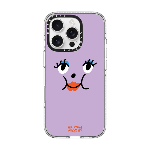 Kristina Micotti x CASETiFY iPhone 16 Pro Case Cartoon Clear Clear Case MagSafe Compatible Purple Lady by Kristina Micotti Mother's Day Kristina Micotti x CASETiFY iPhone 16 Pro Case Cartoon Clear Clear Case MagSafe Compatible Purple Lady by Kristina Micotti Mother's Day