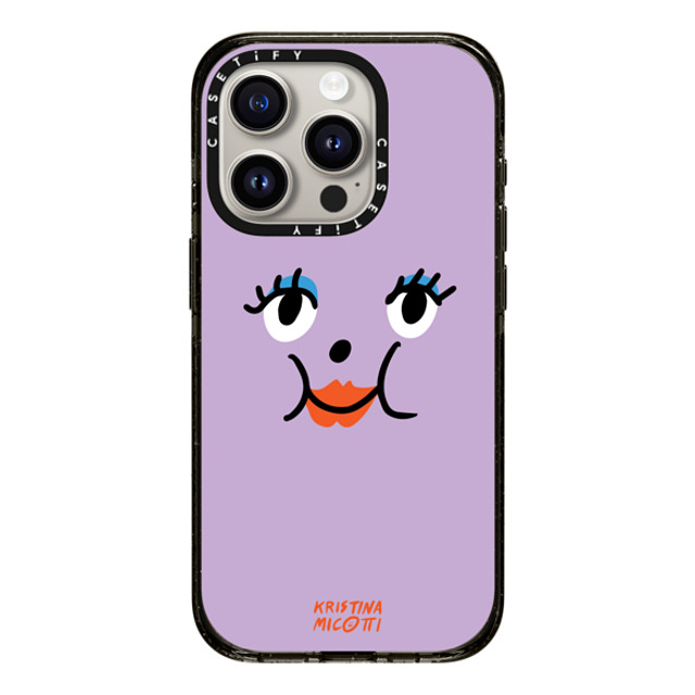 Kristina Micotti x CASETiFY iPhone 15 Pro Case Cartoon Black Impact Case MagSafe Compatible Purple Lady by Kristina Micotti Mother's Day Kristina Micotti x CASETiFY iPhone 15 Pro Case Cartoon Black Impact Case MagSafe Compatible Purple Lady by Kristina Micotti Mother's Day