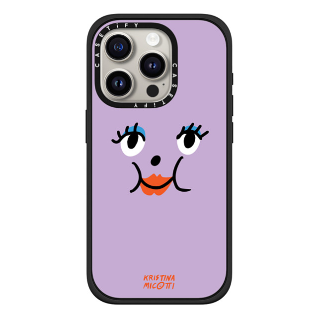 Kristina Micotti x CASETiFY iPhone 15 Pro Case Cartoon マットブラック Impact Case MagSafe Compatible Purple Lady by Kristina Micotti Mother's Day Kristina Micotti x CASETiFY iPhone 15 Pro Case Cartoon マットブラック Impact Case MagSafe Compatible Purple Lady by Kristina Micotti Mother's Day