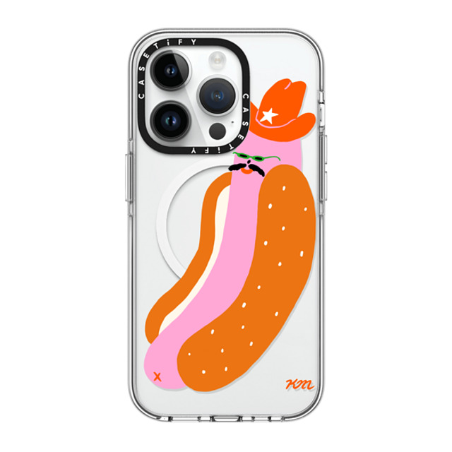 Kristina Micotti x CASETiFY iPhone 14 Pro ケース クリア クリア ケース MagSafe対応 Yeehaw Hotdog by Kristina Micotti