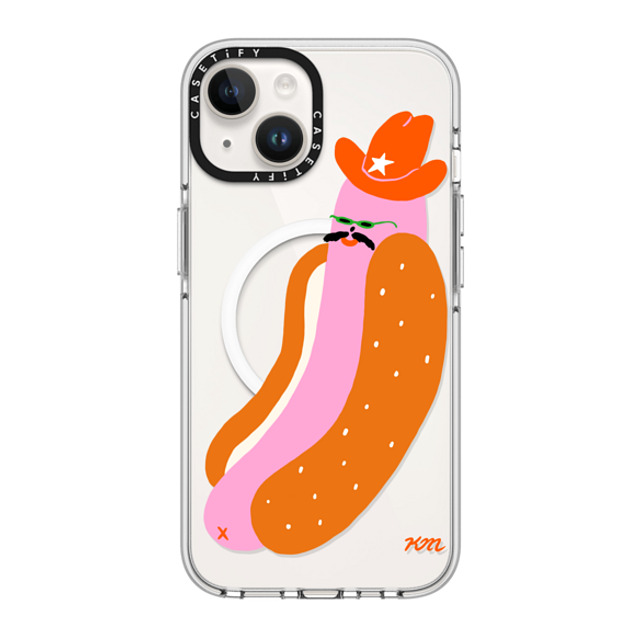 Kristina Micotti x CASETiFY iPhone 14 Case Clear Clear Case MagSafe Compatible Yeehaw Hotdog by Kristina Micotti Kristina Micotti x CASETiFY iPhone 14 Case Clear Clear Case MagSafe Compatible Yeehaw Hotdog by Kristina Micotti