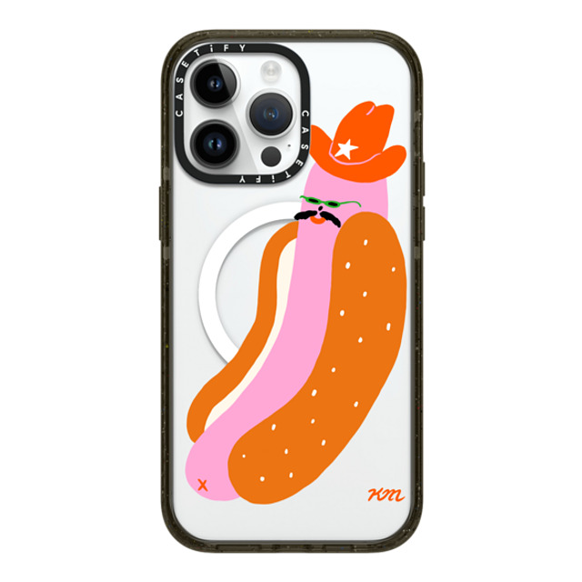 Kristina Micotti x CASETiFY iPhone 14 Pro Max ケース ブラック インパクトケース MagSafe対応 Yeehaw Hotdog by Kristina Micotti