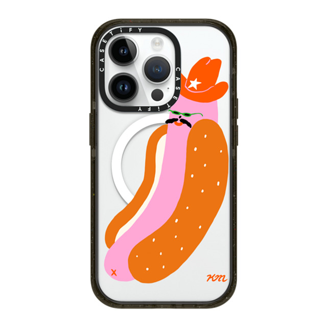 Kristina Micotti x CASETiFY iPhone 14 Pro ケース ブラック インパクトケース MagSafe対応 Yeehaw Hotdog by Kristina Micotti