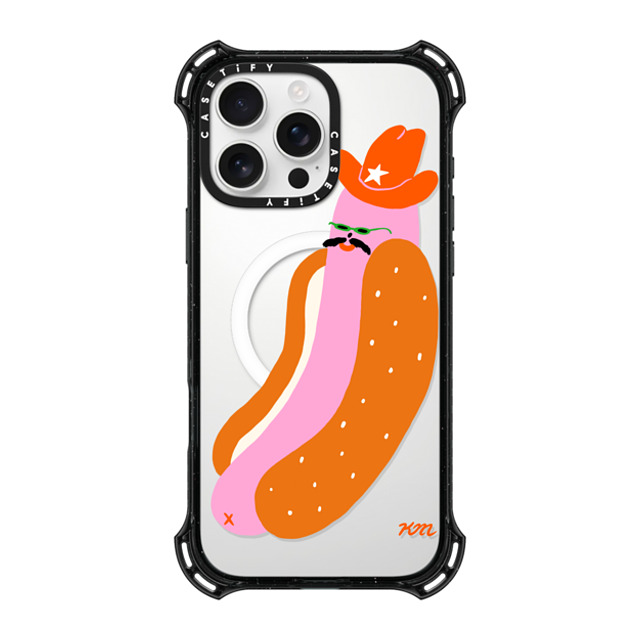 Kristina Micotti x CASETiFY iPhone 16 Pro Max ケース ブラック バウンスケース Yeehaw Hotdog by Kristina Micotti