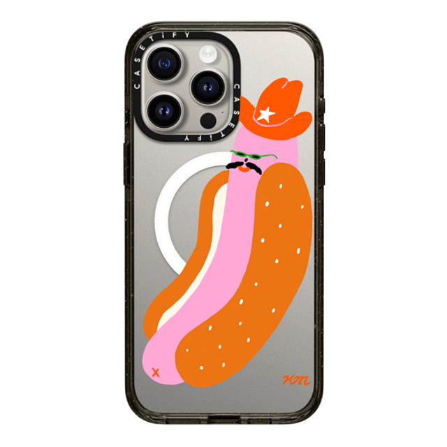 Kristina Micotti x CASETiFY iPhone 15 Pro Max ケース ブラック インパクトケース MagSafe対応 Yeehaw Hotdog by Kristina Micotti