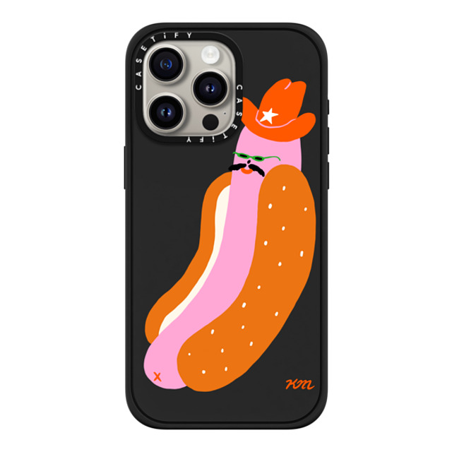 Kristina Micotti x CASETiFY iPhone 15 Pro Max ケース マットブラック インパクトケース MagSafe対応 Yeehaw Hotdog by Kristina Micotti