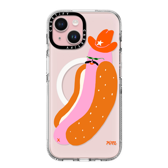 Kristina Micotti x CASETiFY iPhone 15 ケース クリア クリア ケース MagSafe対応 Yeehaw Hotdog by Kristina Micotti