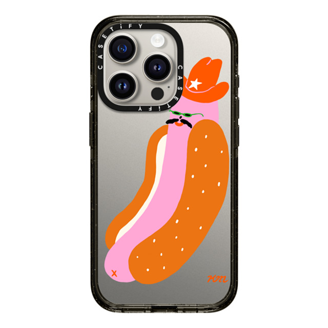 Kristina Micotti x CASETiFY iPhone 15 Pro ケース ブラック インパクトケース Yeehaw Hotdog by Kristina Micotti