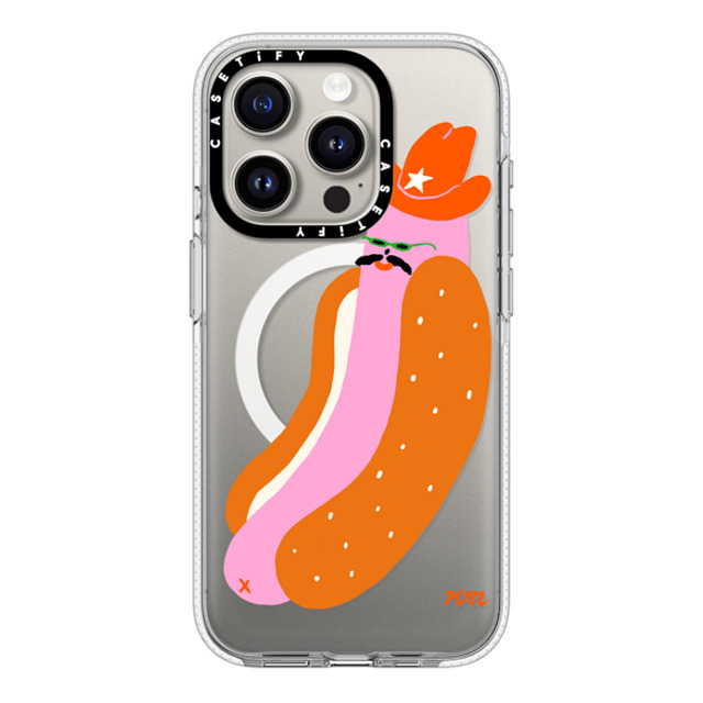 Kristina Micotti x CASETiFY iPhone 15 Pro ケース クリア クリア ケース MagSafe対応 Yeehaw Hotdog by Kristina Micotti