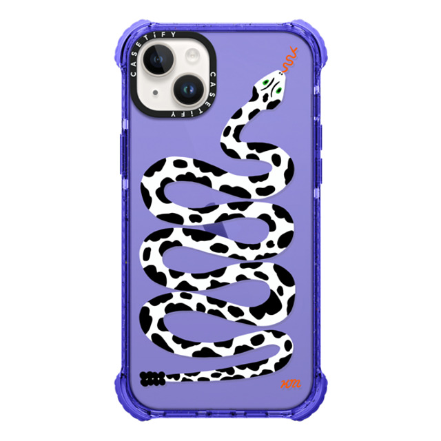 Kristina Micotti x CASETiFY iPhone 14 Plus ケース Cow,Snake Peri Purple ウルトラインパクトケース Cow Print Snake by Kristina Micotti Father's Day Kristina Micotti x CASETiFY iPhone 14 Plus ケース Cow,Snake Peri Purple ウルトラインパクトケース Cow Print Snake by Kristina Micotti Father's Day
