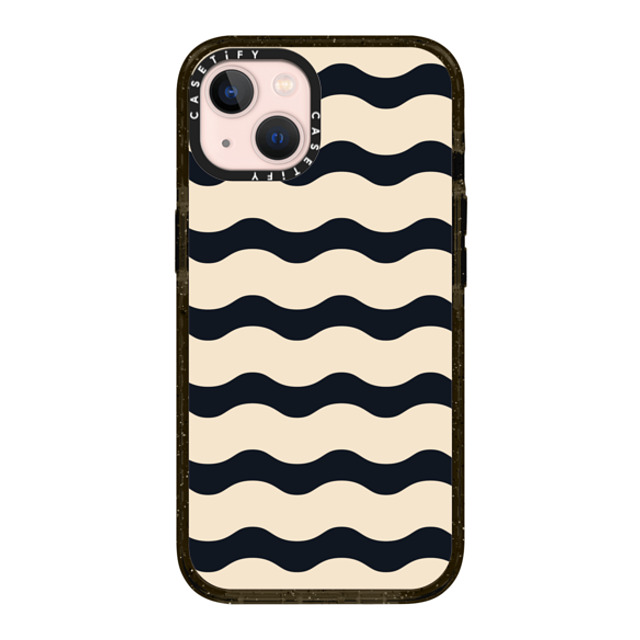 The House That Lars Built x CASETiFY iPhone 13 ケース ブラック インパクトケース Black And White Wavy Stripe