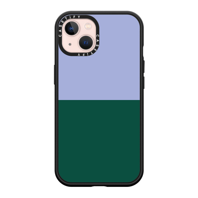 The House That Lars Built x CASETiFY iPhone 13 ケース マットブラック インパクトケース MagSafe対応 Periwinkle And Green Color Block