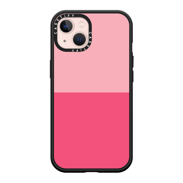 The House That Lars Built x CASETiFY iPhone 13 ケース マットブラック インパクトケース MagSafe対応 Two Toned Pink Color Block