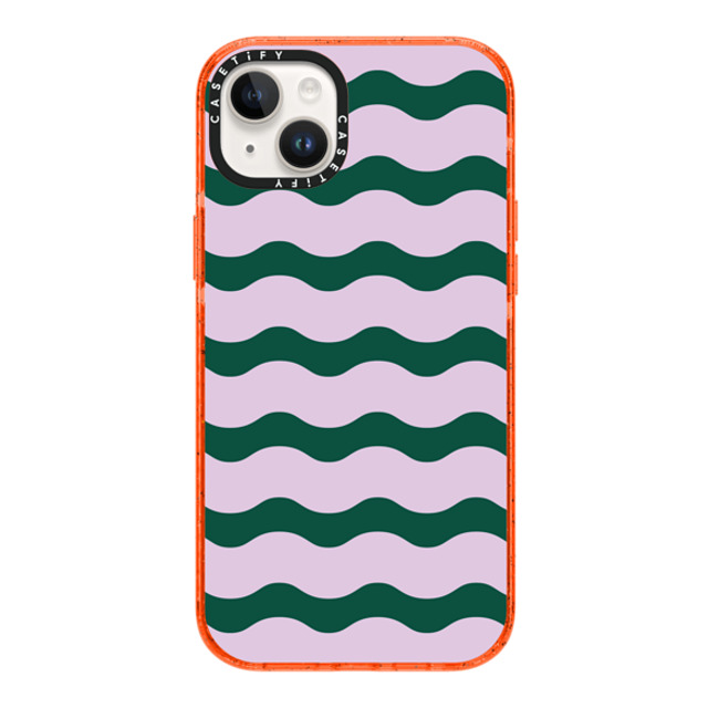 The House That Lars Built x CASETiFY iPhone 14 Plus ケース Pattern,Abstract オレンジ インパクトケース MagSafe対応 Lilac And Green Wavy Stripe Mother's Day The House That Lars Built x CASETiFY iPhone 14 Plus ケース Pattern,Abstract オレンジ インパクトケース MagSafe対応 Lilac And Green Wavy Stripe Mother's Day