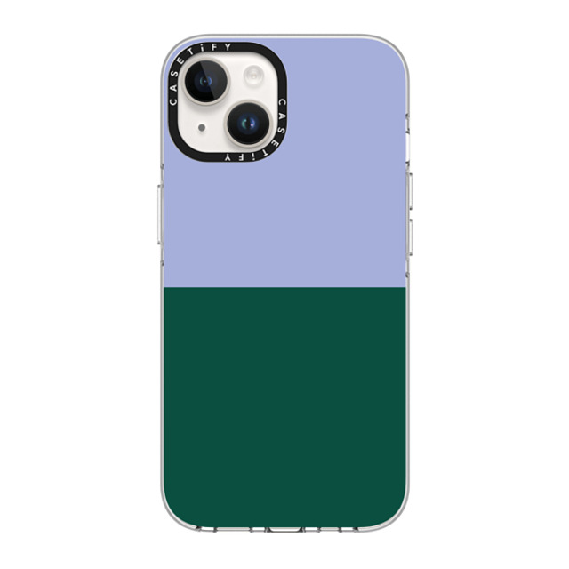 The House That Lars Built x CASETiFY iPhone 14 ケース クリア クリア ケース MagSafe対応 Periwinkle And Green Color Block