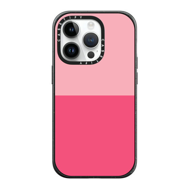 The House That Lars Built x CASETiFY iPhone 14 Pro ケース マットブラック インパクトケース MagSafe対応 Two Toned Pink Color Block