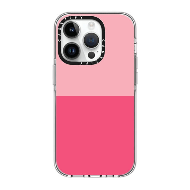 The House That Lars Built x CASETiFY iPhone 14 Pro Case Clear Clear Case MagSafe Compatible Two Toned Pink Color Block The House That Lars Built x CASETiFY iPhone 14 Pro Case Clear Clear Case MagSafe Compatible Two Toned Pink Color Block