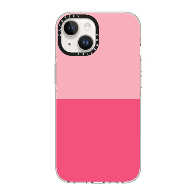 The House That Lars Built x CASETiFY iPhone 14 ケース クリア クリア ケース MagSafe対応 Two Toned Pink Color Block