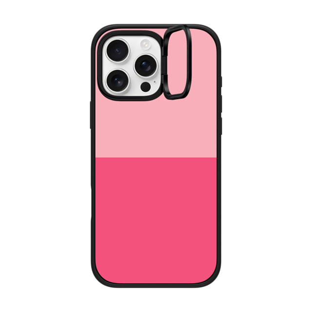 The House That Lars Built x CASETiFY iPhone 16 Pro Max ケース マットブラック インパクトリングスタンドケース MagSafe対応 Two Toned Pink Color Block