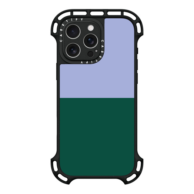 The House That Lars Built x CASETiFY iPhone 16 Pro Max ケース ブラック ウルトラ バウンスケース MagSafe対応 Periwinkle And Green Color Block