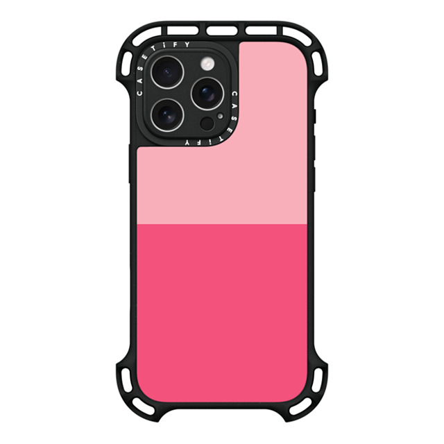 The House That Lars Built x CASETiFY iPhone 16 Pro Max ケース ブラック ウルトラ バウンスケース MagSafe対応 Two Toned Pink Color Block