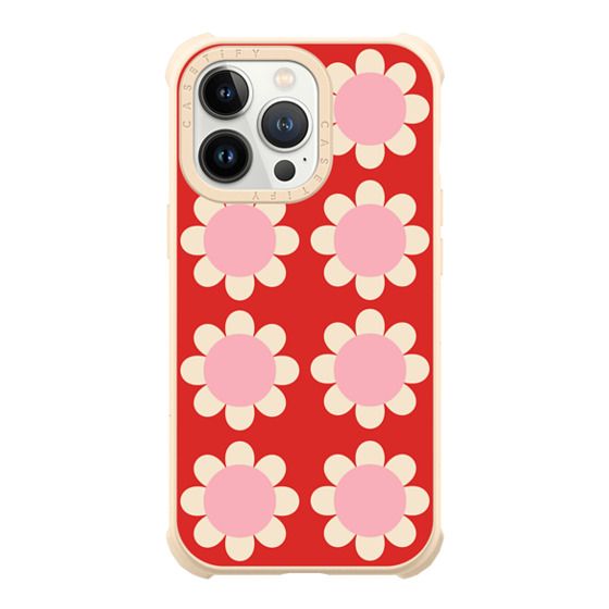 Retro Floral Red and Pink