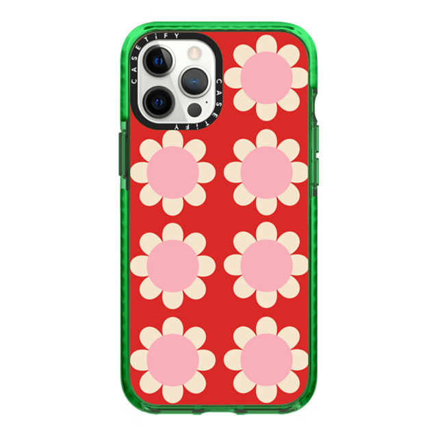 The House That Lars Built x CASETiFY iPhone 12 Pro Max Case グリーン Impact Case Retro Floral Red and Pink The House That Lars Built x CASETiFY iPhone 12 Pro Max Case グリーン Impact Case Retro Floral Red and Pink