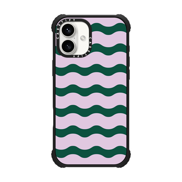 The House That Lars Built x CASETiFY iPhone 16 Plus ケース Pattern,Abstract マットブラック ウルトラ インパクトケース MagSafe 対応 Lilac And Green Wavy Stripe Back to School The House That Lars Built x CASETiFY iPhone 16 Plus ケース Pattern,Abstract マットブラック ウルトラ インパクトケース MagSafe 対応 Lilac And Green Wavy Stripe Back to School