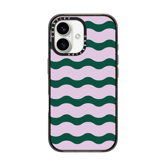 The House That Lars Built x CASETiFY iPhone 16 Case Pattern,Abstract ブラック インパクトケース Lilac And Green Wavy Stripe Mother's Day The House That Lars Built x CASETiFY iPhone 16 Case Pattern,Abstract ブラック インパクトケース Lilac And Green Wavy Stripe Mother's Day