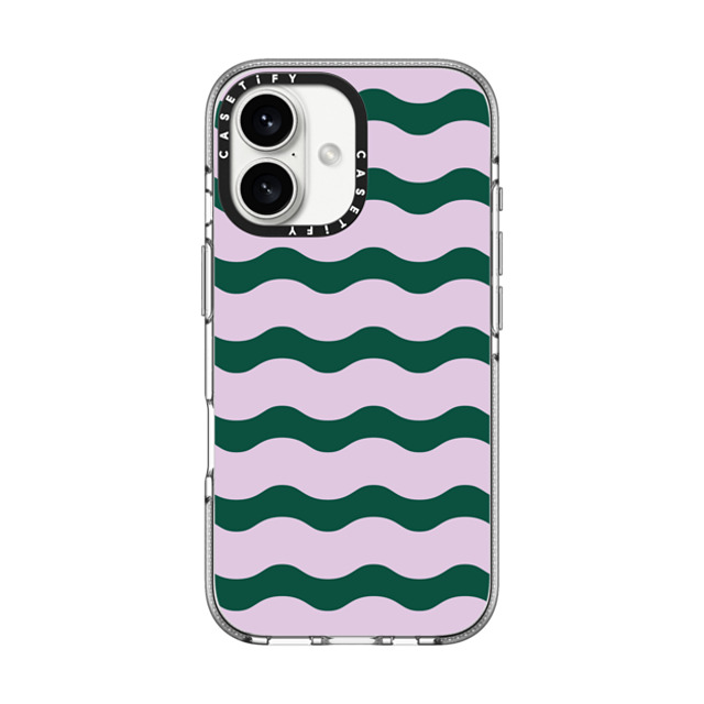 The House That Lars Built x CASETiFY iPhone 16 Case Pattern,Abstract Clear Clear Case MagSafe Compatible Lilac And Green Wavy Stripe Father's Day The House That Lars Built x CASETiFY iPhone 16 Case Pattern,Abstract Clear Clear Case MagSafe Compatible Lilac And Green Wavy Stripe Father's Day