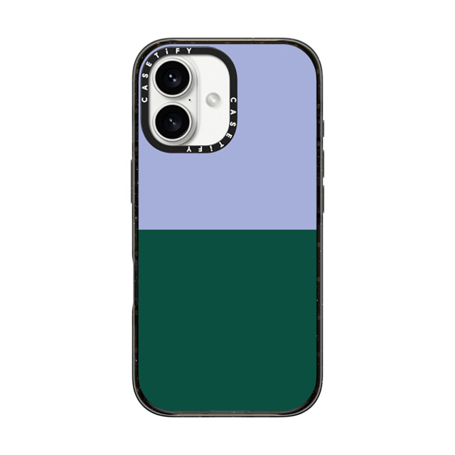 The House That Lars Built x CASETiFY iPhone 16 ケース ブラック インパクトケース MagSafe対応 Periwinkle And Green Color Block