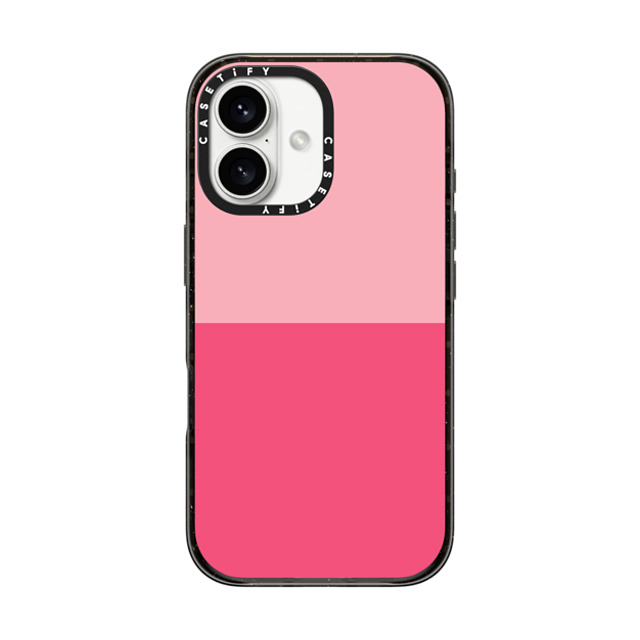 The House That Lars Built x CASETiFY iPhone 16 ケース ブラック インパクトケース MagSafe対応 Two Toned Pink Color Block