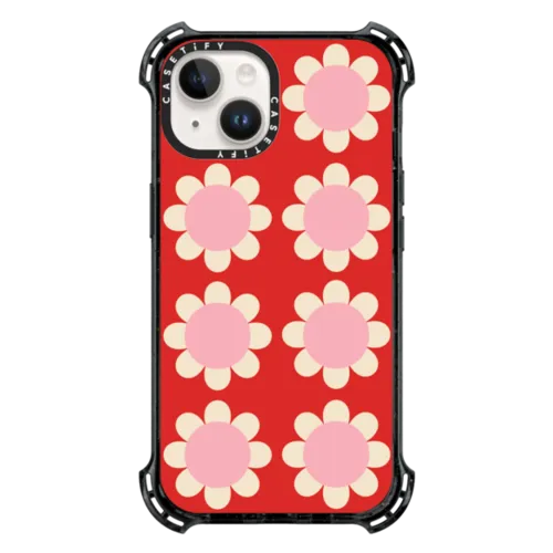 iPhone 14 - Retro Floral Red and Pink