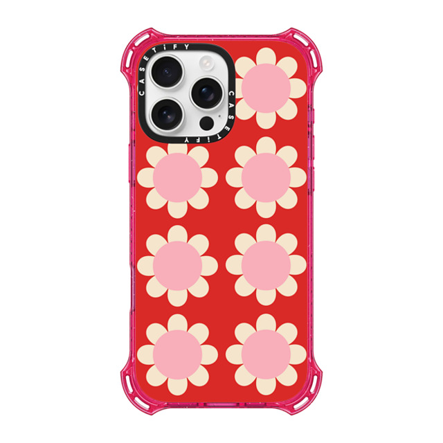 The House That Lars Built x CASETiFY iPhone 16 Pro Max Case プリムローズ ピンク バウンスケース Retro Floral Red and Pink The House That Lars Built x CASETiFY iPhone 16 Pro Max Case プリムローズ ピンク バウンスケース Retro Floral Red and Pink
