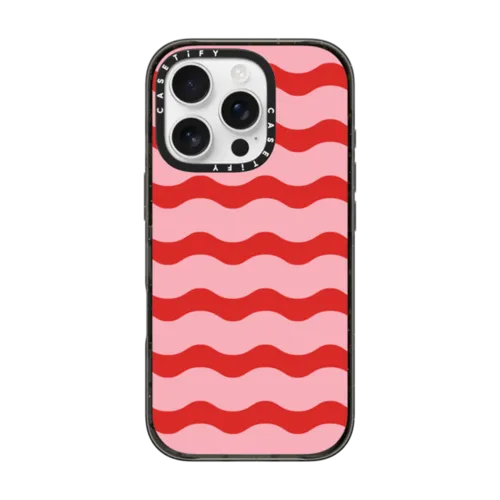 iPhone 16 Pro - Red And Pink Wavy Stripe